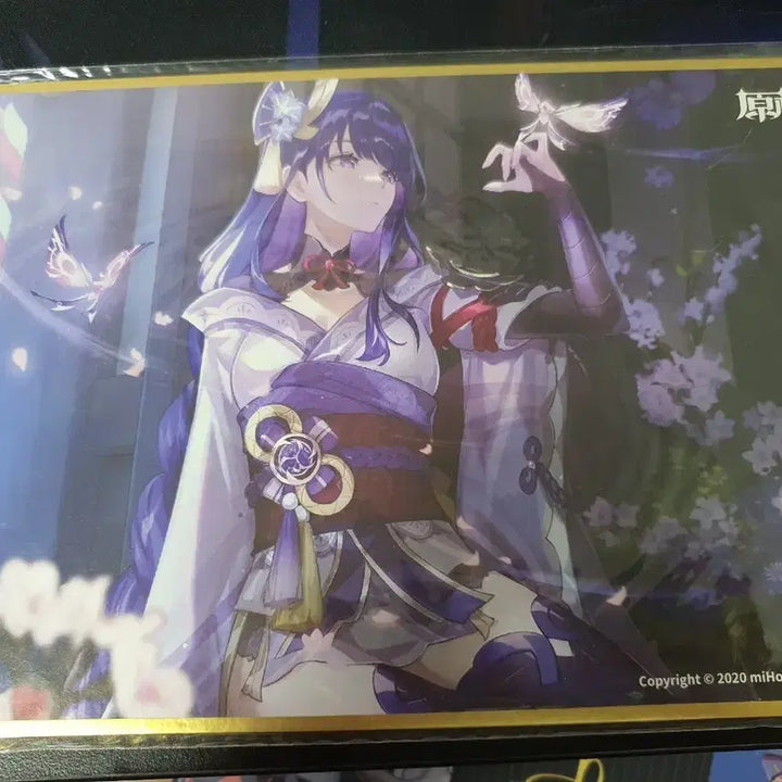 [BUNJANG] Genshin Impact Raiden Shogun New Year Set - Shikishi, Badge, Poster / 원신 라이덴 신년세트 색지 뱃지 포스터
