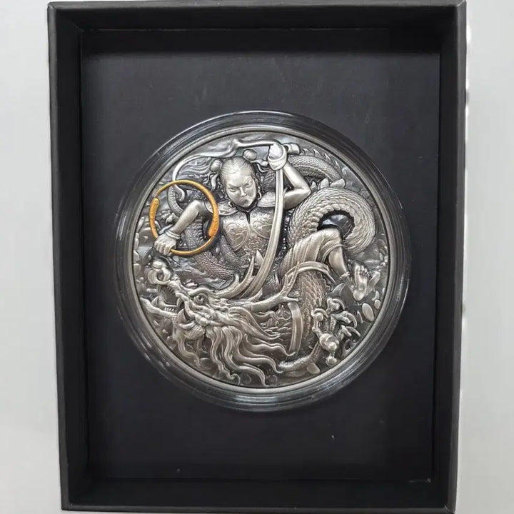 [BUNJANG] Nezha Mythological Hero Antique Silver-Copper Medallion Set Limited Edition / 2021년 중국신화속영웅 나타 엔틱 은동화세트