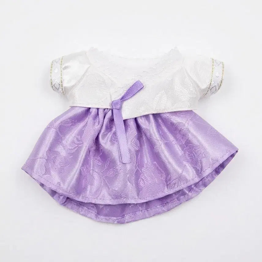 [BUNJANG] Purple Hanbok Doll Clothes for 20cm Dolls (Un 속성) / 인형 한복 보라색 인형옷 20깅 무속성 솜인형 옷장 20cm