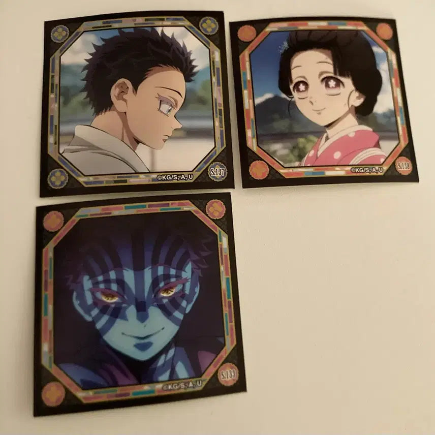 [BUNJANG] Demon Slayer: Kimetsu no Yaiba Seald Sticker Set (HAKUJI, KOUKI, AKAZA) / 귀멸의 칼날 씰 스티커 3종 (하쿠지, 코유키, 아카자)
