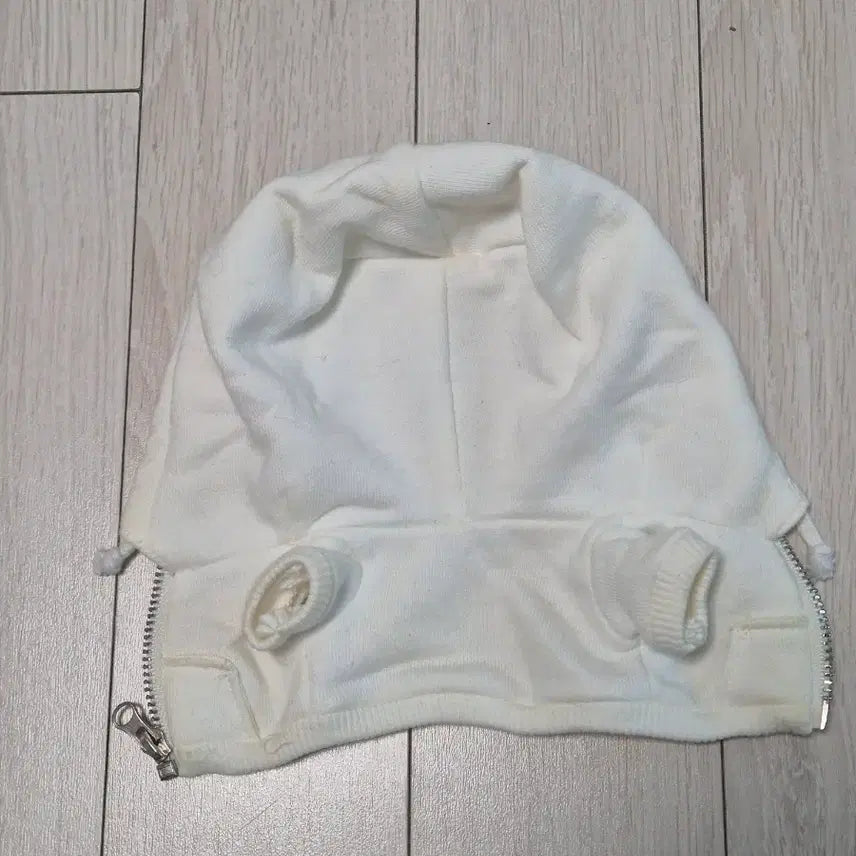 [BUNJANG] White Hooded Zip-Up for 20cm Dolls / 20cm인형옷 20깅 화이트후드집업
