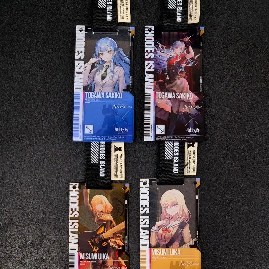[BUNJANG] Arknights x BanG Dream! Collaboration Acrylic Keychain Bundle Set / 명일방주 아베무지카 뱅드림 콜라보 사키코 우이카 오블리비오니스 돌로리스 통행증 아크릴 키링 일괄 세트