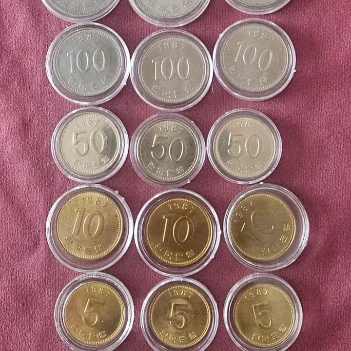 [BUNJANG] 1987 Coin Mint Set / 1987년 사제민트 세트(500원,100원,50원,10원,5원,1원)세트