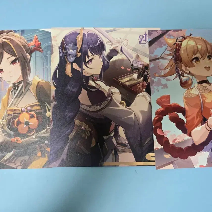 [BUNJANG] Genshin Impact PC Lounge Postcard Set - Chihori, Raiden, Yoimiya / 원신 PC라운지 엽서 치오리 라이덴 요이미야 세트
