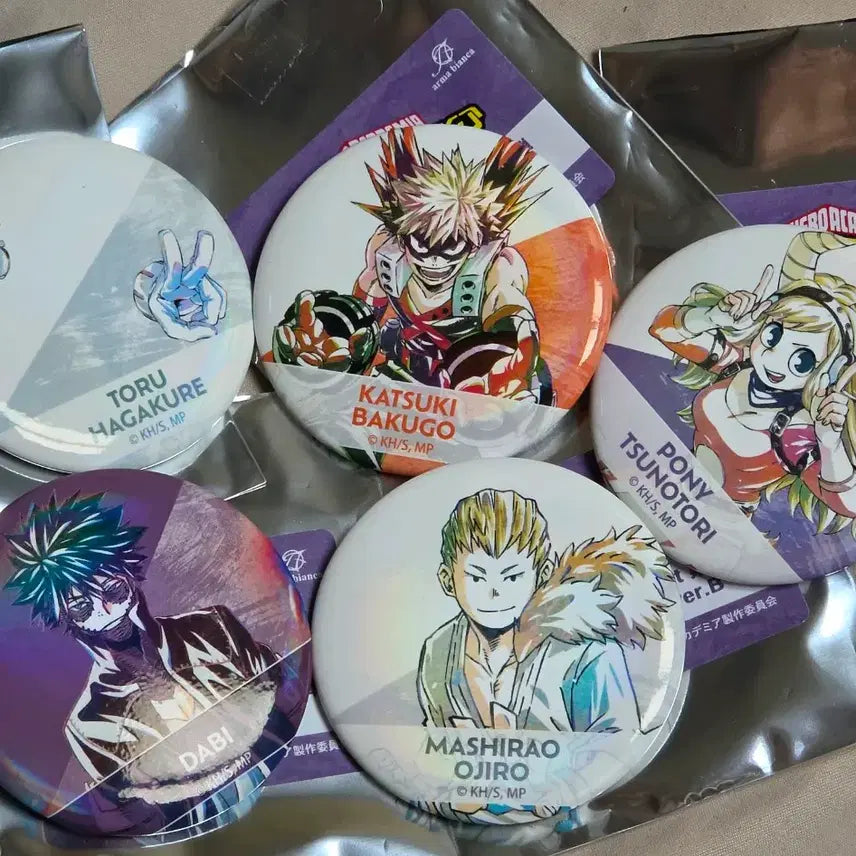 [BUNJANG] My Hero Academia Aurora Can Badges Bundle (Hagakure, Bakugo, Pony, Dabi, Ojiro) / 나히아 오로라 캔뱃지 일괄 하가쿠레 바쿠고 포니 다비 오지로