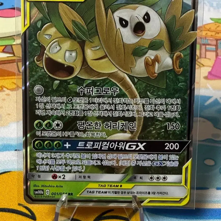 [BUNJANG] Pokemon Card - Rowlet &amp; Alolan Exeggutor GX Tag Team RR (1) / 포켓몬카드 - 나몰빼미&amp;알로라 나시 GX 태그팀 RR (1번)