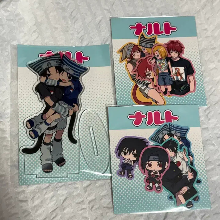[BUNJANG] Ura Narutoboutique Naruto Acrylic Standee &amp; Sticker Bundle (Itachi, Sasuke, Sasori, Deidara) / 우라님 나루토 통판 아크릴 스탠드 스티커 일괄 이타치 사스케 사소리 데이다라