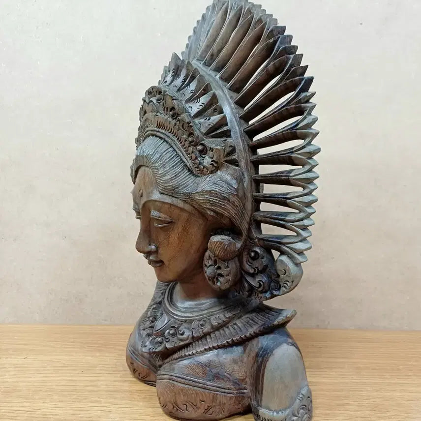 [BUNJANG] Indian Folk Woman Wooden Sculpture / 인도 민속 여인 목조각 작품