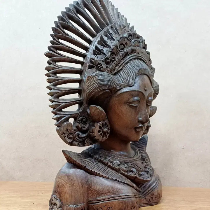 [BUNJANG] Indian Folk Woman Wooden Sculpture / 인도 민속 여인 목조각 작품