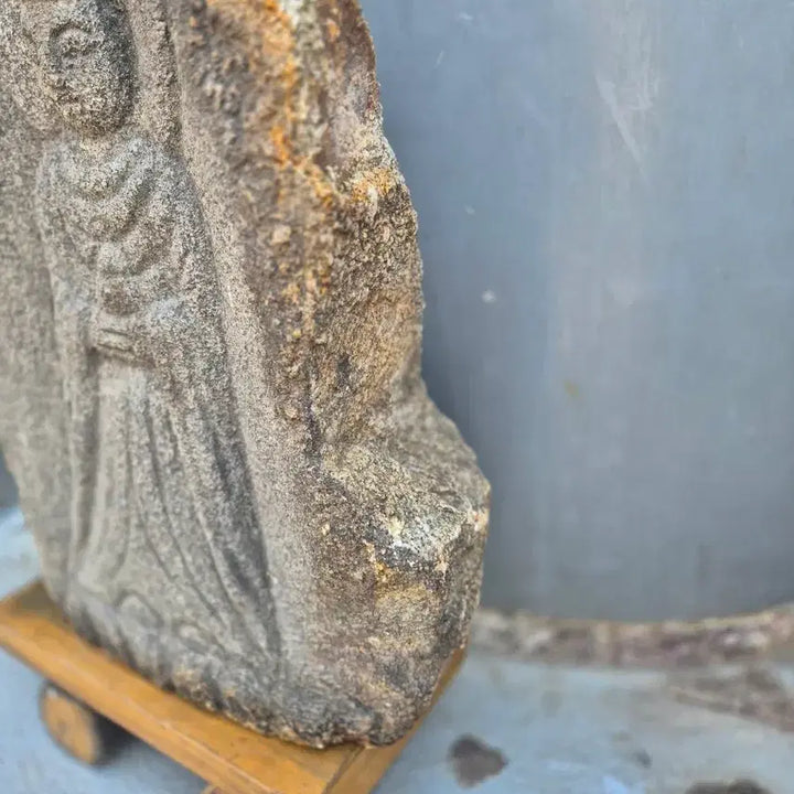 [BUNJANG] 12th Century Goryeo Dynasty Gwaneum Bosal Stone Buddha Statue / 20년 소장품  광배 석불입불상