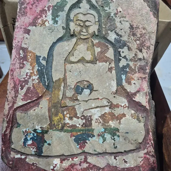 [BUNJANG] Stone Tablet Medicine Buddha Statue / 석판 약사여래 좌불상 20년소장품
