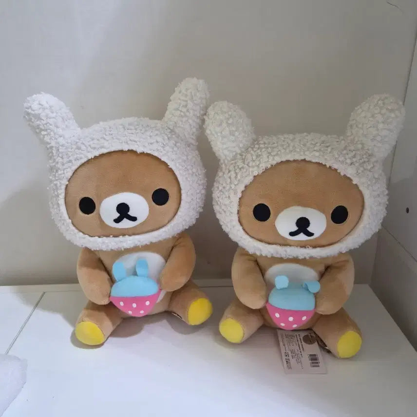 [BUNJANG] Vintage Rilakkuma Usagi Strawberry Doll Set (25cm) / 고전 리락쿠마 우사기 토끼 딸기 인형 25cm 일괄 세트