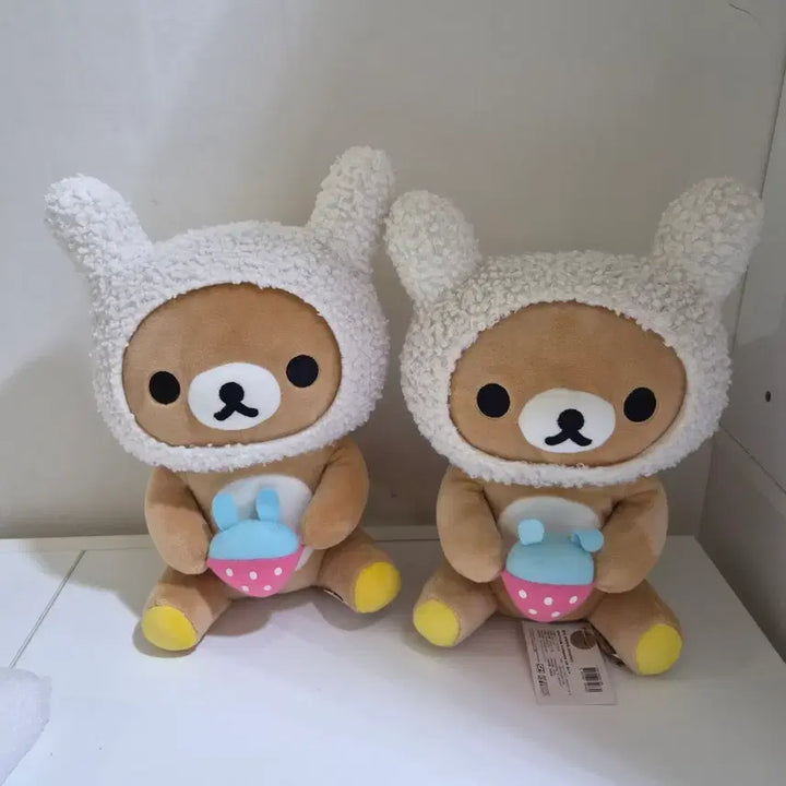 [BUNJANG] Vintage Rilakkuma Usagi Strawberry Doll Set (25cm) / 고전 리락쿠마 우사기 토끼 딸기 인형 25cm 일괄 세트