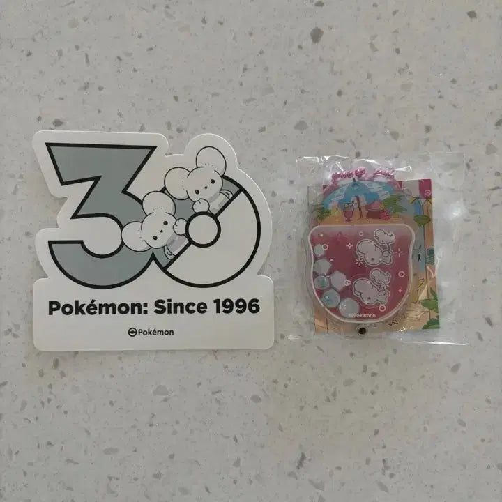 [BUNJANG] Pokemon 30th Anniversary Sandshrew Sticker &amp; Piloswine Shaker Charm / 포켓몬 30주년 두리쥐 스티커 &amp; 파밀리쥐 쉐이커 퀴링