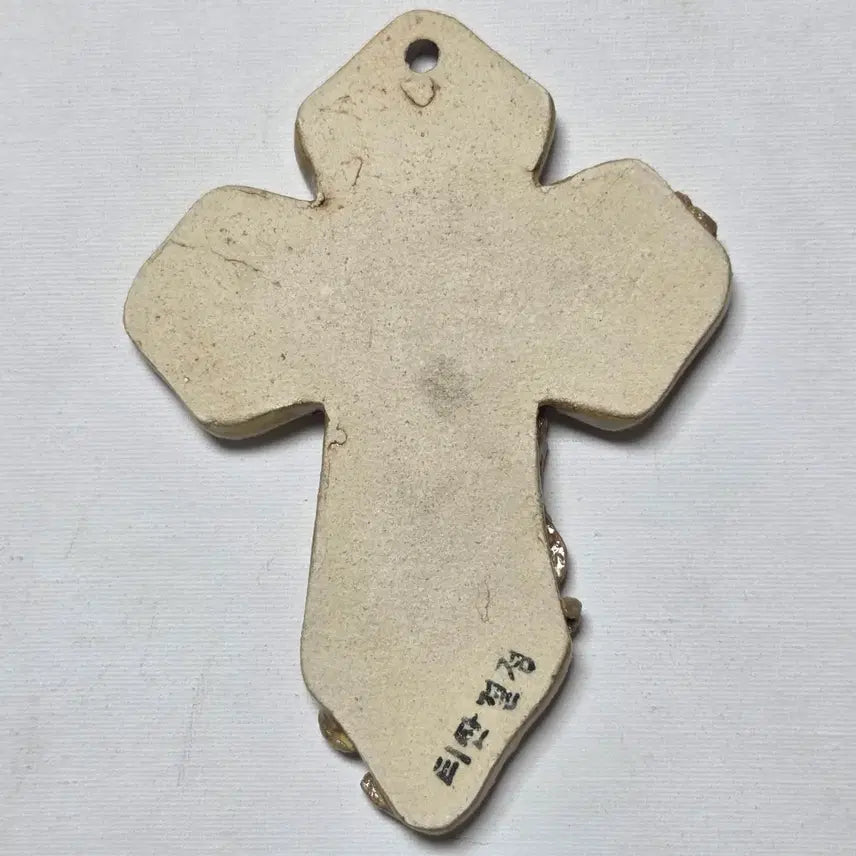 [BUNJANG] Handmade Ceramic Cross with Bird and Flower Motif / 도자기 십자가 공예 작가 도자기 십자가 가톨릭