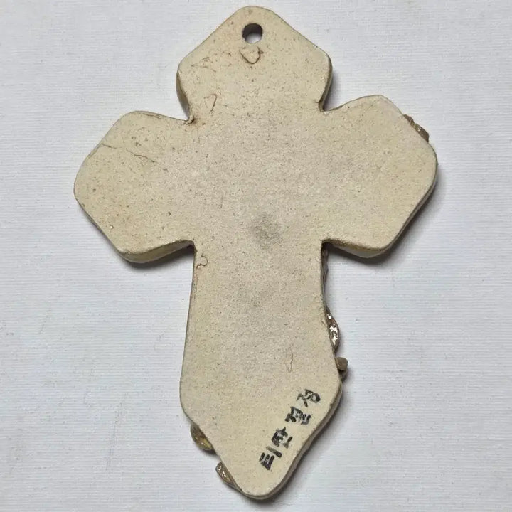 [BUNJANG] Handmade Ceramic Cross with Bird and Flower Motif / 도자기 십자가 공예 작가 도자기 십자가 가톨릭