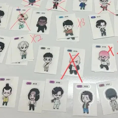 [BUNJANG] Lookism Character Sticker Set (Jang Hyun, Na Jae-gyeon) / 외지주 외모지상주의 띠부씰 교환 판매 장현 나재견