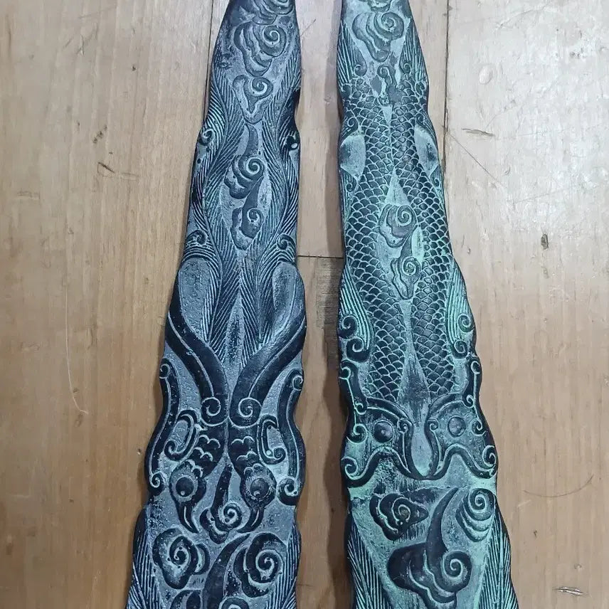 [BUNJANG] Ancient Bronze Dragon Sword Set (2 pcs) - Decorative / 고대 청동 용검 장식용 두세트