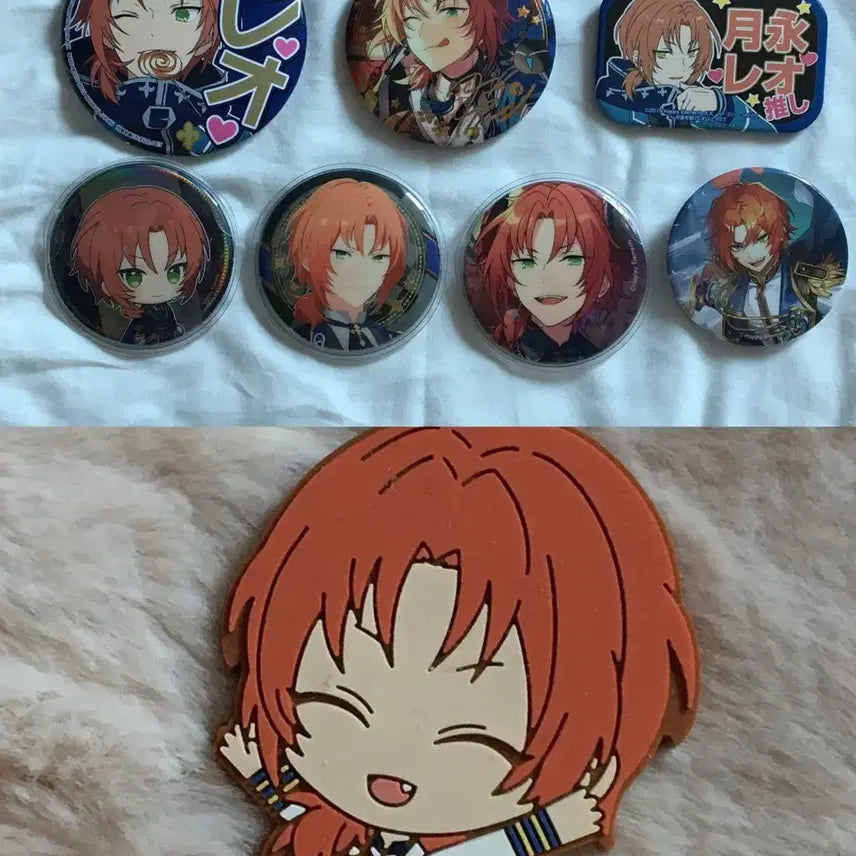 [BUNJANG] Ensemble Stars Tsukimaga Leo Can Badge &amp; Rubber Strap Collection (Includes Rare Checkmate Items) / 체크메이트 희귀매물 포함 | 앙스타 츠키나가 레오 캔뱃지, 러버스트랩 자석