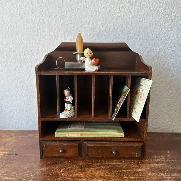 [BUNJANG] German Vintage Wood Organizer Desk Caddy / 독일)빈티지 우드 오거나이저