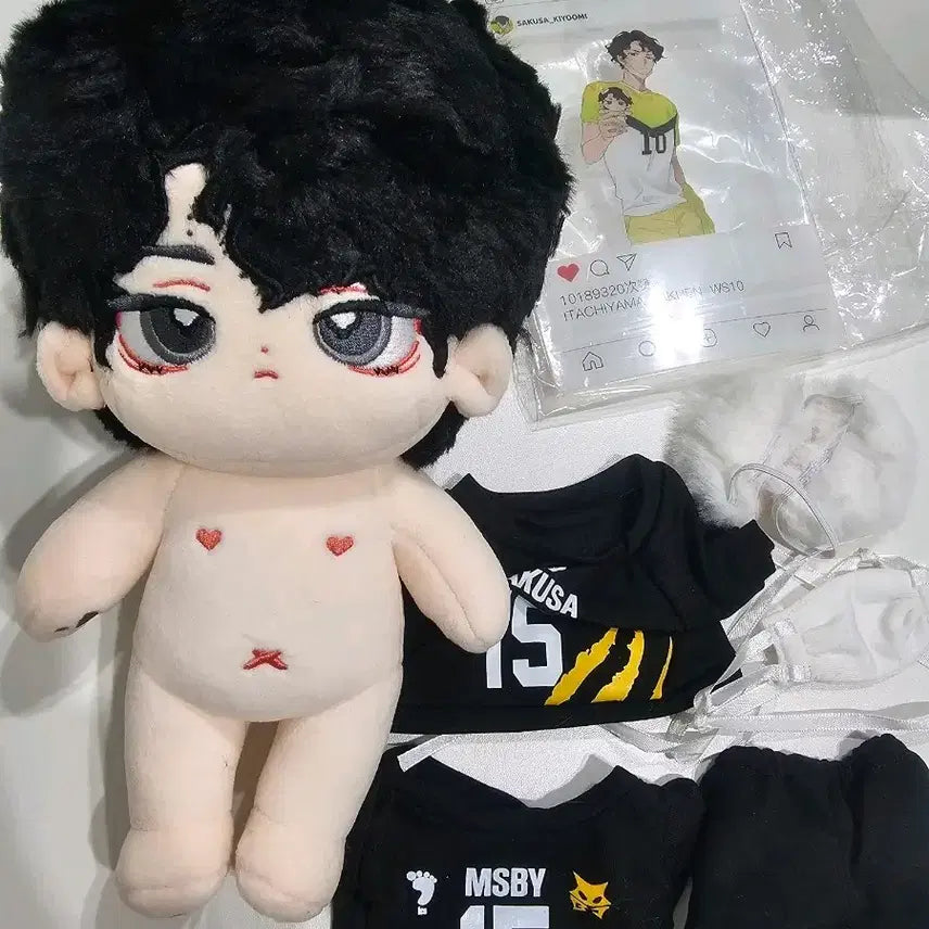 [BUNJANG] Haikyuu!! Sakusa Kiyoomi 20cm Plush Doll with Outfit / 하이큐 사쿠사 키요오미 솜인형 20cm 옷 포함