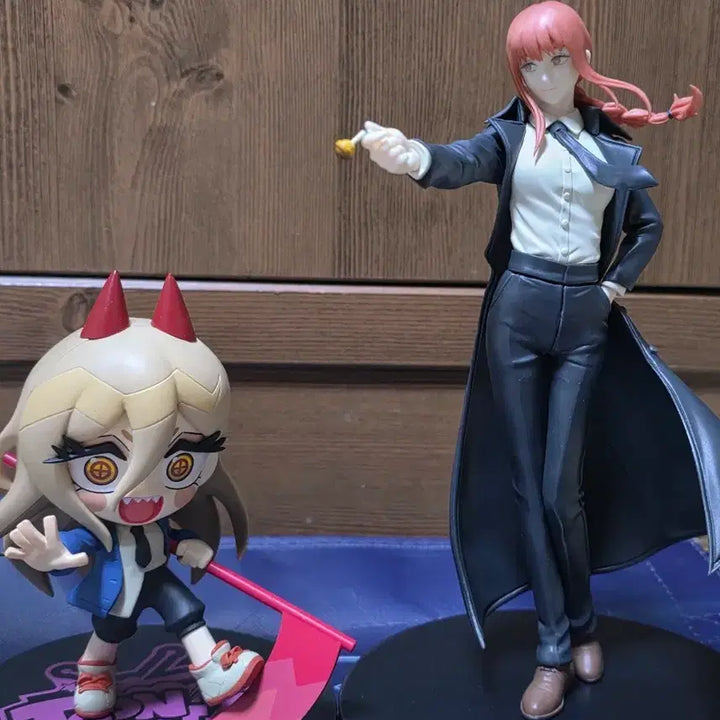 [BUNJANG] Chainsaw Man Sega Makima &amp; Fuyu Power TOONIZE Figure Bundle (Damaged) / 체인소 맨 세가 마키마/ 후류 파워 TOONIZE 일괄 (파손)