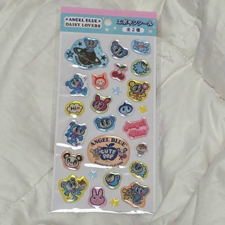 [BUNJANG] Angel Blue Daisy Lover Epoxy Sticker Set / 엔젤블루 데이지러버 에폭시 스티커