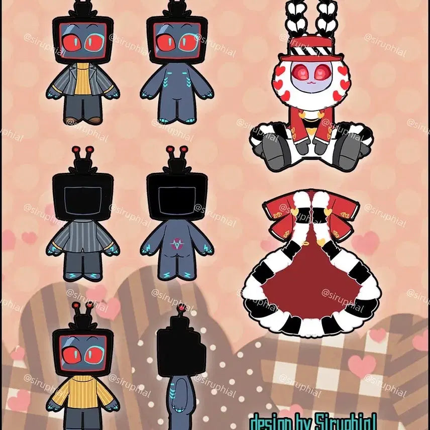 [BUNJANG] Hazbin Hotel Vox Valentino Plush Doll Set / 해즈빈 호텔 복스 발렌티노 인형 팝니다!