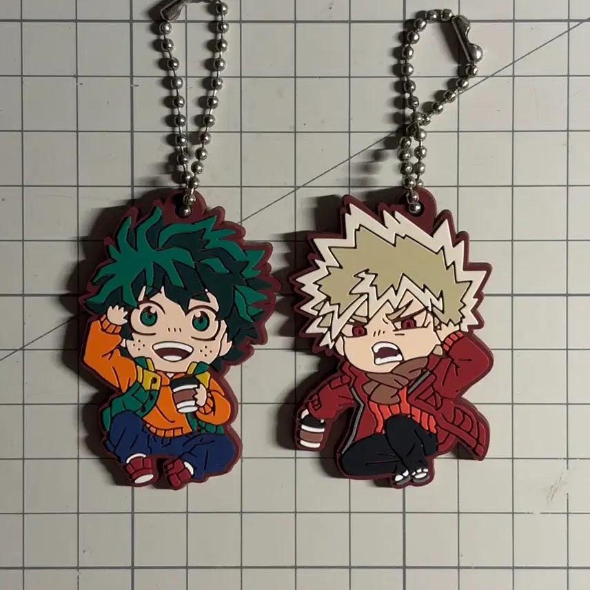 [BUNJANG] My Hero Academia Izuku Midoriya Katsuki Bakugo Rubber Keychain Bundle Set / 나히아 히로아카 미도리야 이즈쿠 바쿠고 카츠키 러버 키링 일괄 판매