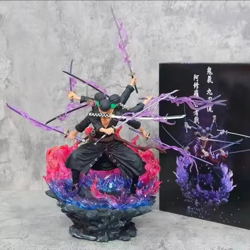 [BUNJANG] Imported One Piece Roronoa Zoro 15cm Figure / 수입 원피스 애니메이션 15cm 로로노아 조로 세 개의 머리와 여섯개의팔 아홉개의 칼 피규어