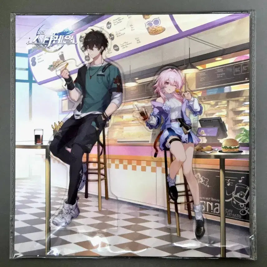 [BUNJANG] Honkai Star Rail Bu-Ril Chicken Collaboration Dan Heng &amp; March 7th Acrylic Stand (Sealed) / 미개봉) 붕괴 스타레일 공식 부어치킨 콜라보 단항 삼칠이 아크릴 스탠드