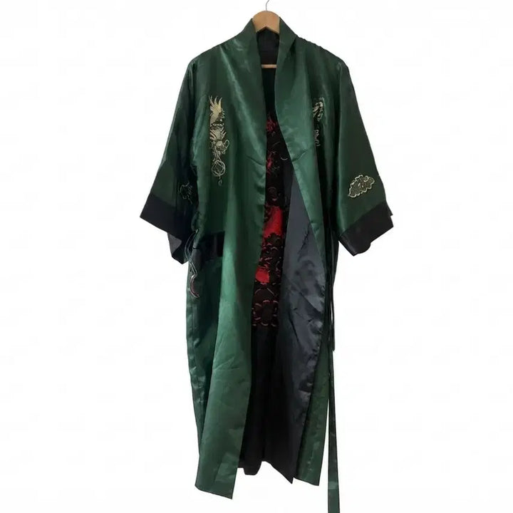 [BUNJANG] Discover Singapore Authentic Double-Sided Dragon Embroidery Reversible Robe Gown (XXL) / [정품] 싱가포르 디스커버 양면 용 자수 리버시블 로브 가운 (XXL)