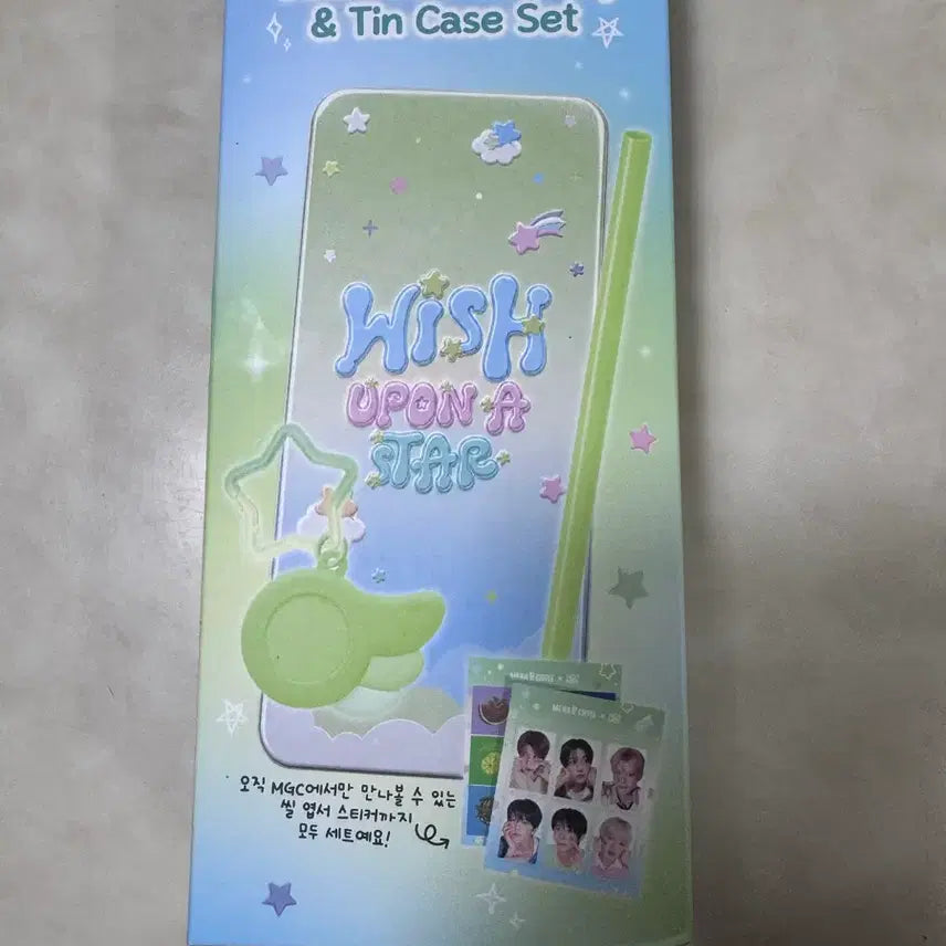 [BUNJANG] NCT WISH Mega Coffee Collaboration Tin Case &amp; Straw Set / 엔시티위시 메가커피 콜라보 틴케이스&amp;빨대 nctwish mega