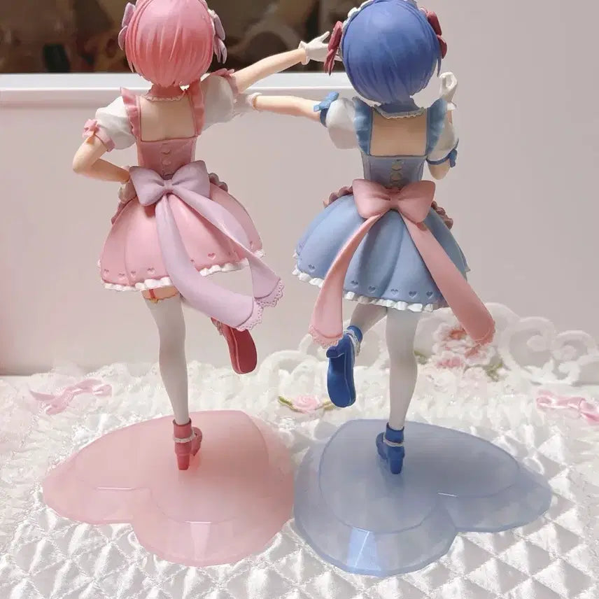[BUNJANG] Re:Zero Rem &amp; Ram Tenitol Yumekawa Maid Figure / 리제로 렘 람 테니톨 유메카와 메이드 피규어 (박스o) 미소녀 피규어