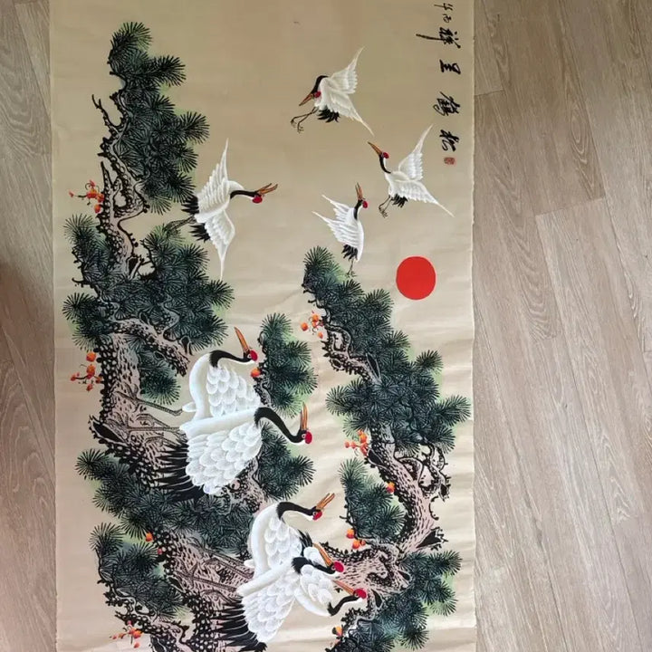 [BUNJANG] Korean Traditional Painting of Cranes and Pine Tree / 동양화 학 그림