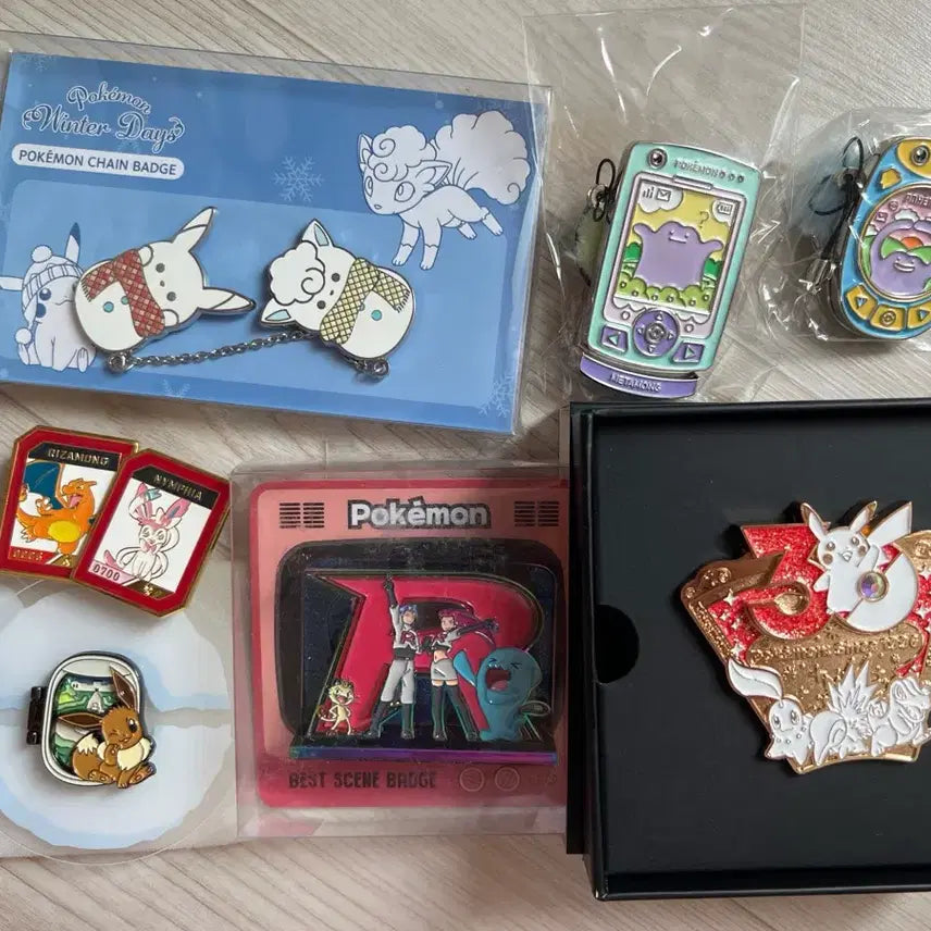 [BUNJANG] Pokemon 30th Anniversary Badge Bundle Set / 포켓몬 30주년 뱃지 (4월)메타몽뱃지 등 일괄판매