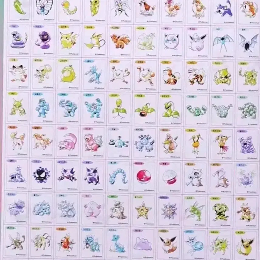 [BUNJANG] Pokemon Sticker Artwork 99 Types (Mewtwo Excluded) / 포켓몬 띠부씰 아트워크 99종 판매