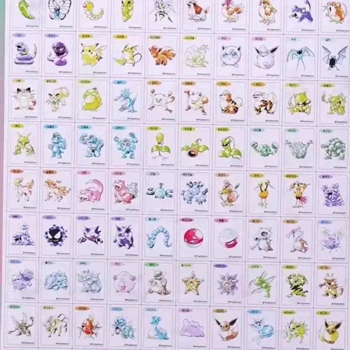 [BUNJANG] Pokemon Sticker Artwork 99 Types (Mewtwo Excluded) / 포켓몬 띠부씰 아트워크 99종 판매