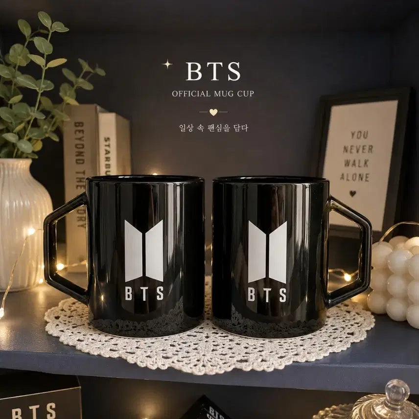 [BUNJANG] BTS Official Logo Mug Set / BTS 방탄소년단 공식 굿즈 로고 머그컵 2개 세트