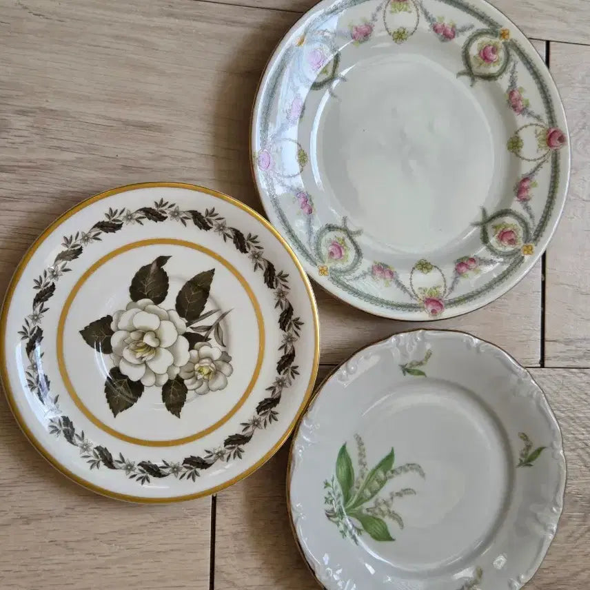 [BUNJANG] Vintage Lily of the Valley Bread Plate Set / 빈티지 은방울꽃 접시,소접시,브레드 접시 세트 판매