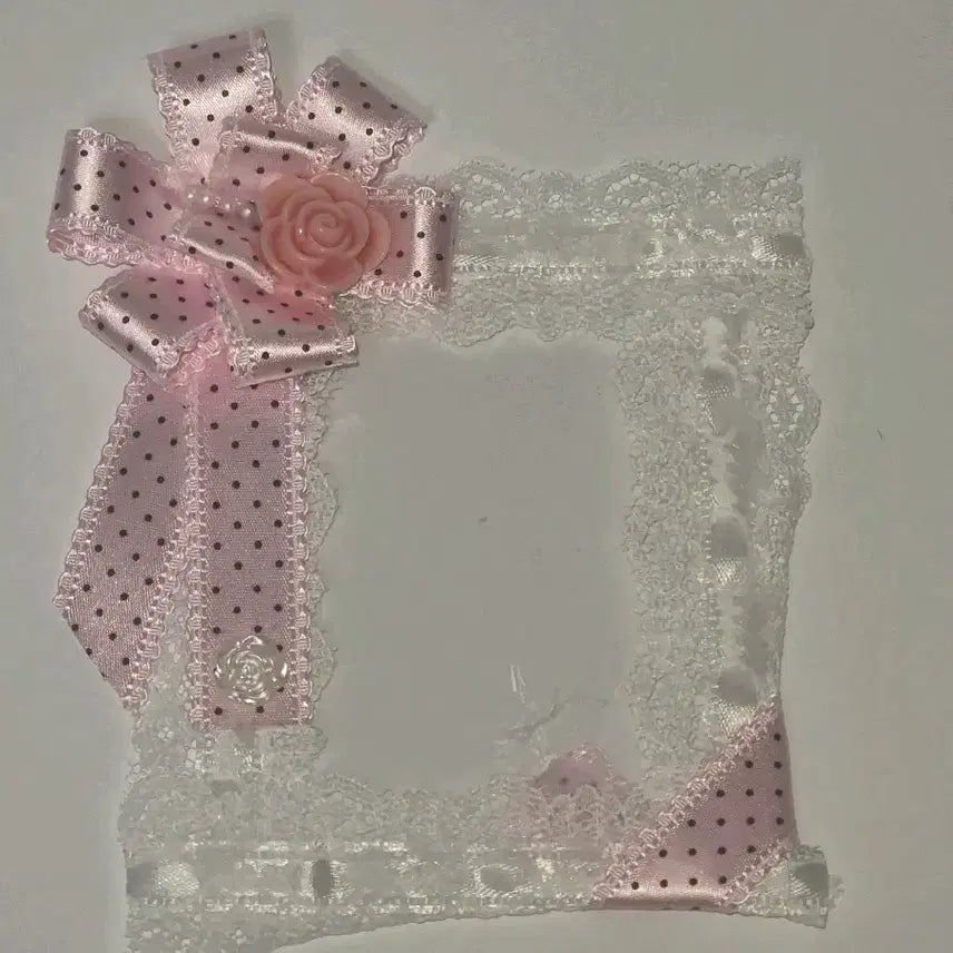 [BUNJANG] Handmade Rosette Lace Toploader Photocard Holder / 수제 로제트 레이스탑꾸 탑로더 탑꾸 포카홀더 도트 로즈 레이스 포카