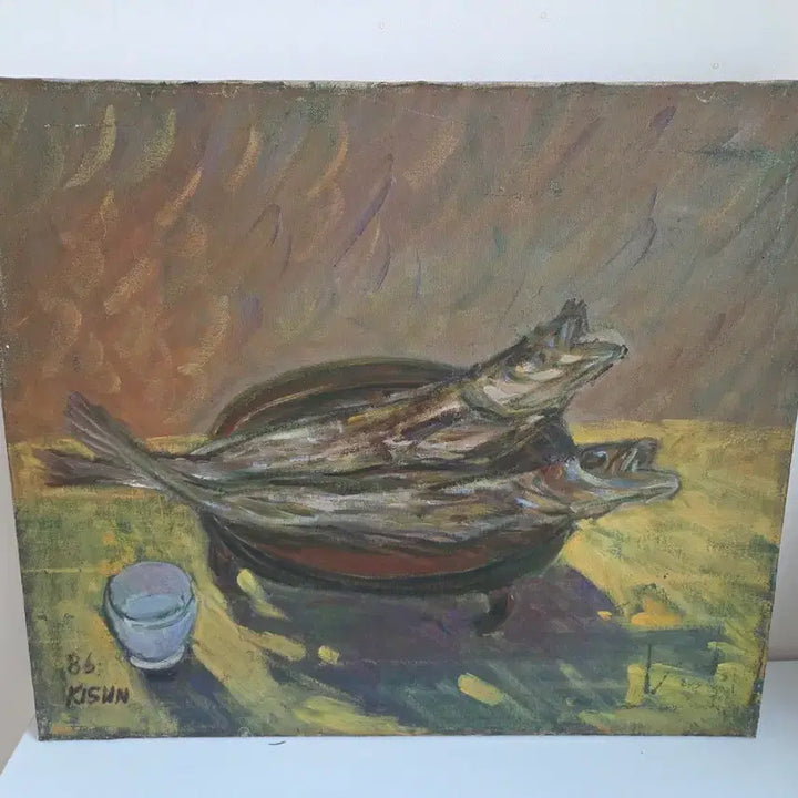 [BUNJANG] 1986 Still Life Oil Painting by KISUN / 1986년작 빈티지 유화 정물화