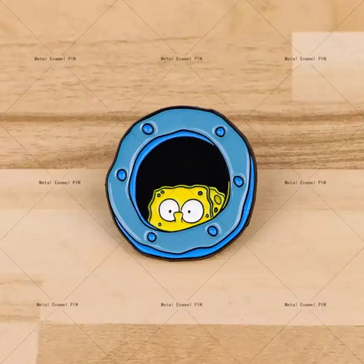 [BUNJANG] SpongeBob Pineapple House Enamel Metal Pin Badge Bag Accessory / 스폰지밥 파인에플집 뱃지 가방장식 악세사리