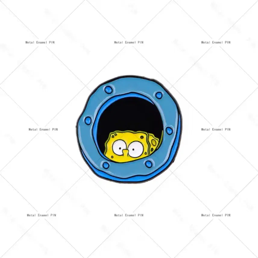 [BUNJANG] SpongeBob Pineapple House Enamel Metal Pin Badge Bag Accessory / 스폰지밥 파인에플집 뱃지 가방장식 악세사리