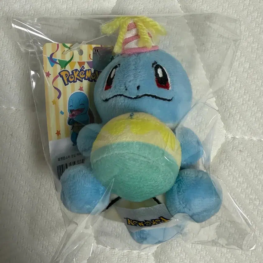[BUNJANG] Pokemon Squirtle Birthday Plush Keychain / 포켓몬스터 꼬부기 생일 축하 인형 키링