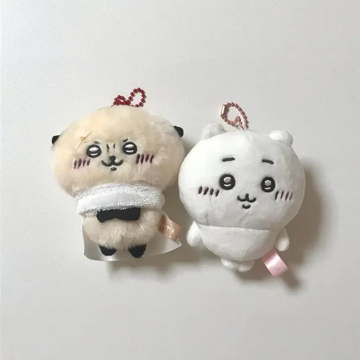 [BUNJANG] Chiikawa Lotco Basic Mascot Keyring Plush (Bundle Set) / (2개 일괄) 치이카와 랏코 먼작귀 기본 마스코트 키링 누이