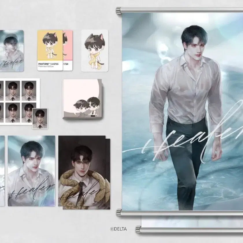 [BUNJANG] Healer Delta Full Goods Set - Scroll, Tapestry, Photocard, Postcard, ID Photo / 힐러 델타님 굿즈 세트 족자봉 태피스트리 포카 엽서 증사
