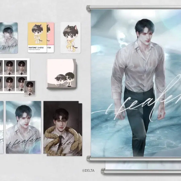 [BUNJANG] Healer Delta Full Goods Set - Scroll, Tapestry, Photocard, Postcard, ID Photo / 힐러 델타님 굿즈 세트 족자봉 태피스트리 포카 엽서 증사