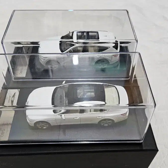 [BUNJANG] Genesis G80 GV80 1/43 Scale Diecast Model - Matte White Set / 제네시스 g80,gv80 1/43 무광화이트 다이캐스트