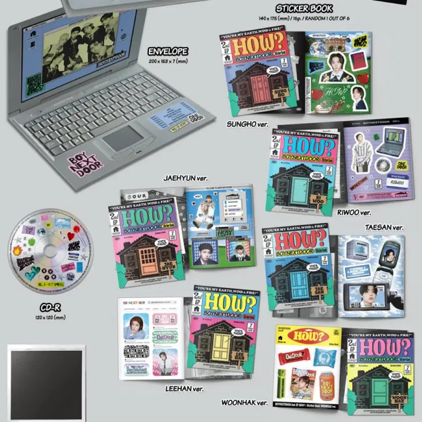 [BUNJANG] BOYNEXTDOOR HOW Sticker Book Version Bundle Set / 보이넥스트도어 보넥도 HOW 스티커 스티커북 버전 앨범 일괄